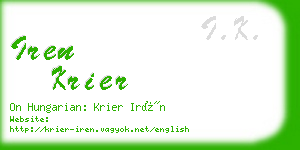 iren krier business card